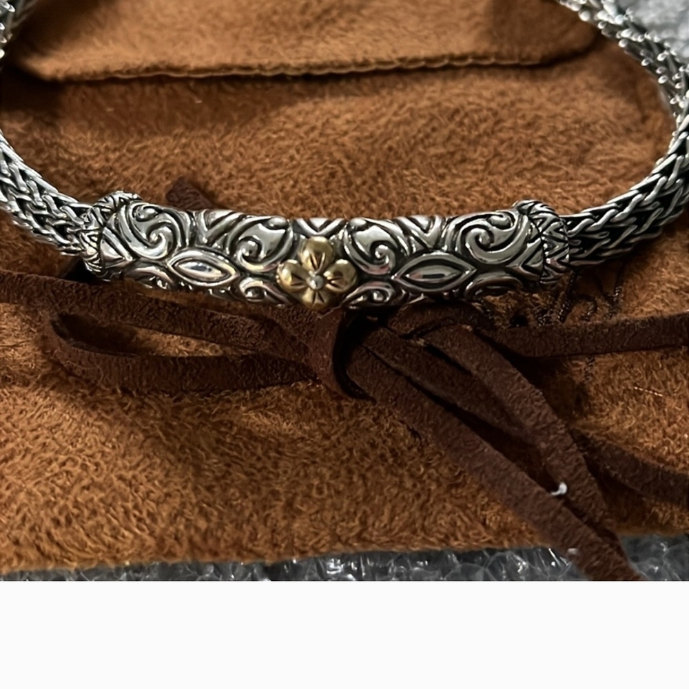 Barbara  Bixby Ornate Silver Bracelet with Gold Detail - Picture 2 of 5